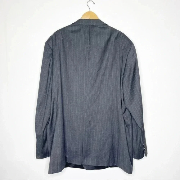 Ralph Lauren Gray Charcoal Wool Stripe Blazer Sport Coat Size 58 L - Picture 7 of 7